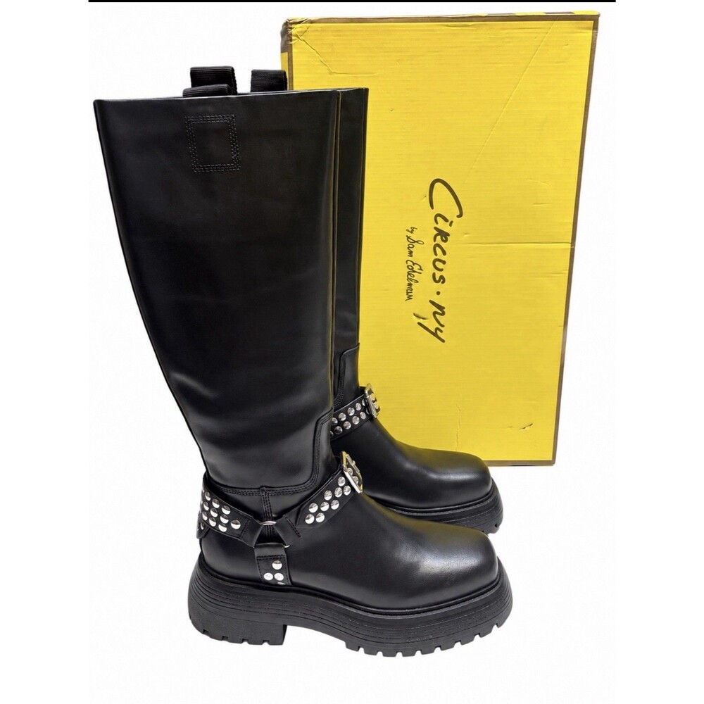Circus NY Sam Edelman Hayes Metal Woman’s Motorcycle Knee High Boot Size 8.5 New